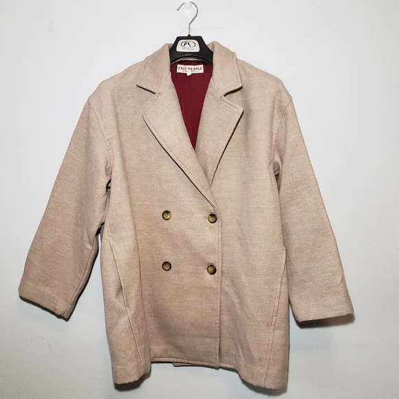 Free People Hannah Slouchy Blazer in Camel Jacket size medium - Picture 2 of 10